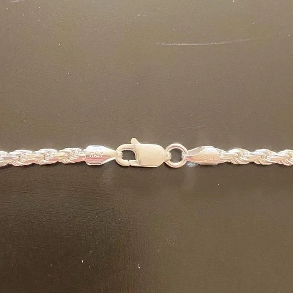 Silver Chain Solid Silver Rope 18in 3mm - Picture 3 of 4